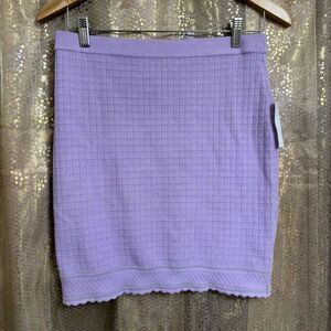 House of Harlow 1960 Lilac Combo Mini Skirt Waffle Print Medium NWT